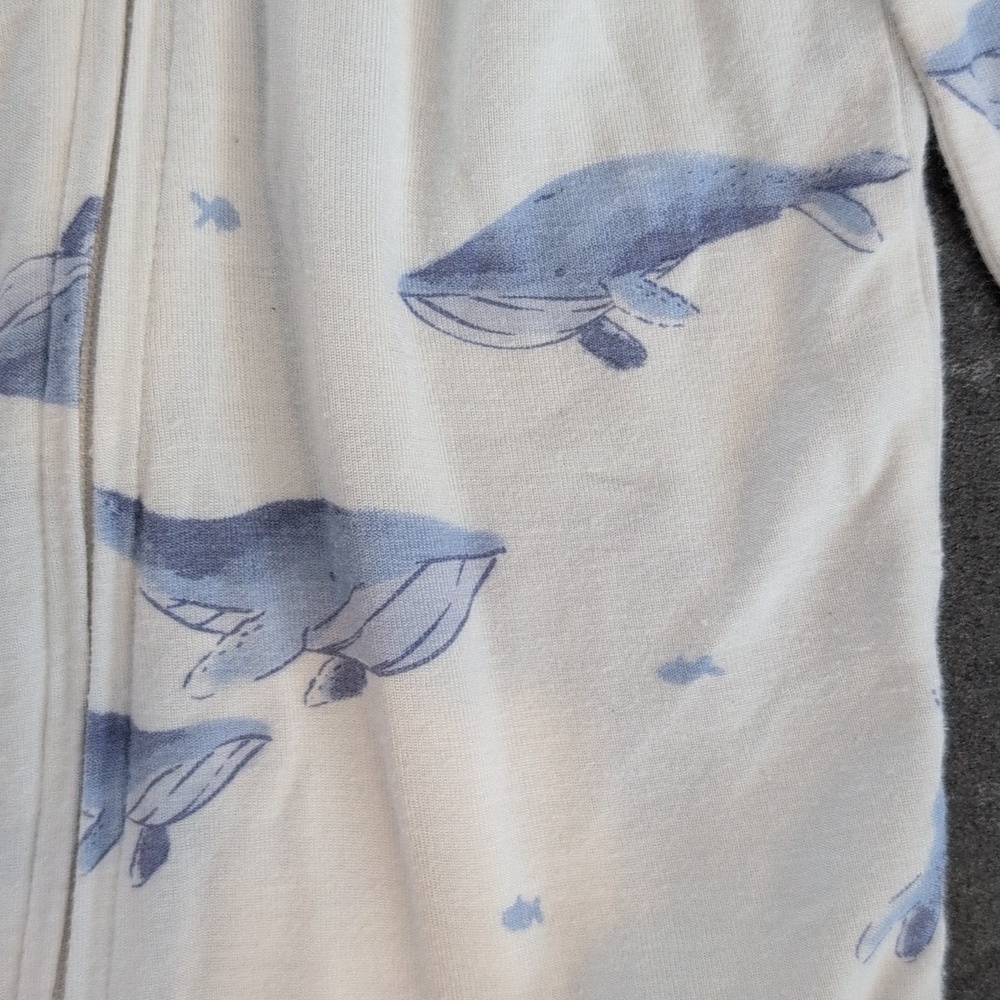 Carter's 12 Month Baby Whale Print Zip-Up PurelySoft Sleep & Play Pajamas - Picture 4 of 7